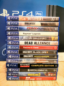 PS4 Pro 1 TB + Mängud (14 cd) + 2 pulti ja konto mängudega (2 foto / 8)