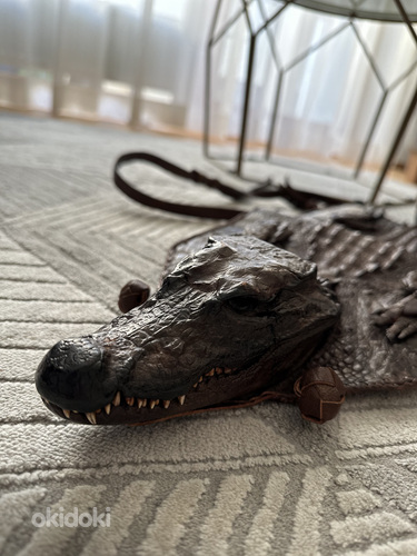 Сумка из настоящей кожи крокодила с головой (фото #1)