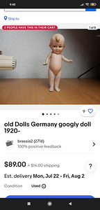 Vintage googly nukk/ Saksamaa googly nukk 1920- (6 foto / 6)