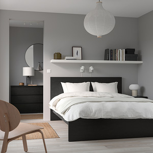 IKEA MALM voodiraam (tumepruun) ja HYLLESTAD madrats 160x200 (1 foto / 5)