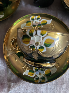 Böömimaa Tšehhi kunstklaasist teekomplekt (5 foto / 5)