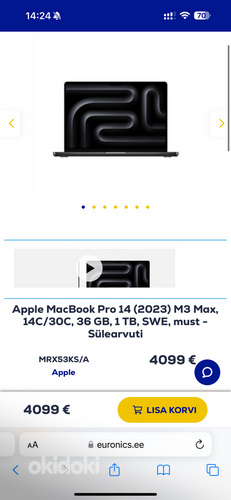 Apple MacBook Pro M3 Max 14” 1TB / 36GB (foto #4)