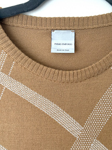 Primo Emporio meeste kootud pullover, beež/valge, L suurus (3 foto / 3)
