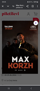 piletid Max Korzh Tallinn (1 foto / 1)