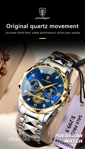 POEDAGAR Роскошные мужские наручные часы (фото #2)
