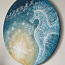 Картина акрилом Инны Тюриковой "Морской конёк" 2021а. Диаметр 100 см. (фото #1)