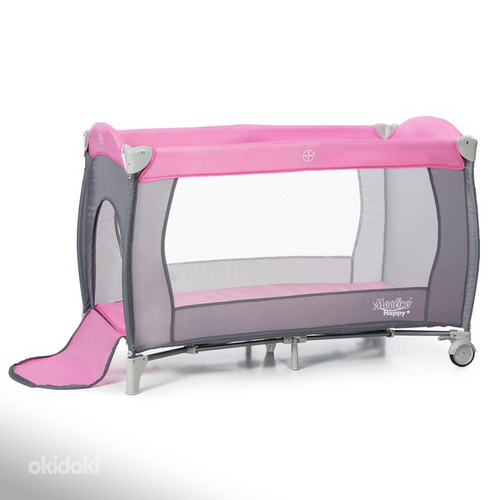 Кроватка для путешествий, Moolino Happy+, зеленый, розовый, голубой (фото #5)