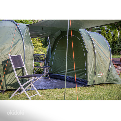 Походная палатка GOBI 8 серая/зеленая или зеленая/оранжевая (фото #6)