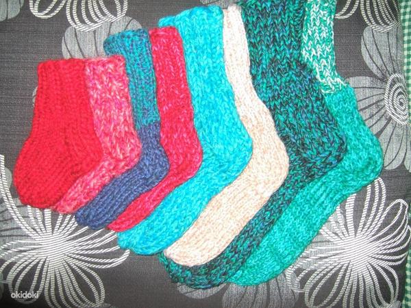 Вязание на заказ, тёплые вязаные носки, ручная работа (фото #2)