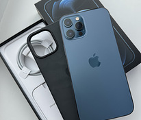 iPhone 12 Pro Max, 256 ГБ (тихоокеанский синий) + силиконовы