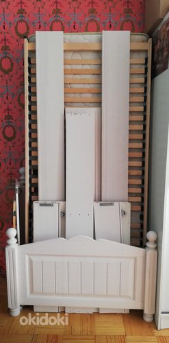 Кровать деревянная белая 90см и матрас дормео алоевера (фото #2)