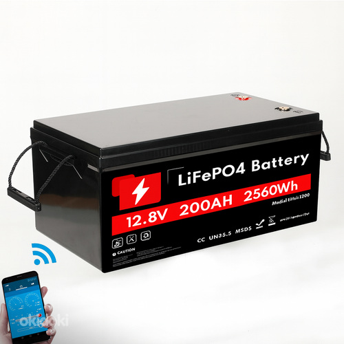 Liitiumaku LiFePO4 Smart BMS ja bluetooth 12,8V 200Ah