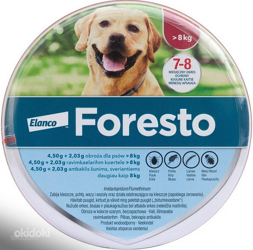 Foresto kirpu ja puugikaelarihm (üle 8kg)