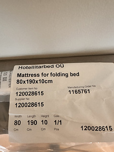 Mattress for folding bed (2 foto / 3)