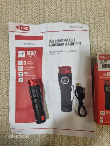 RS PRO LED laetav taskulamp