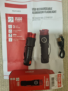 Фонарь RS PRO LED аккумуляторный (2 фото из 4)