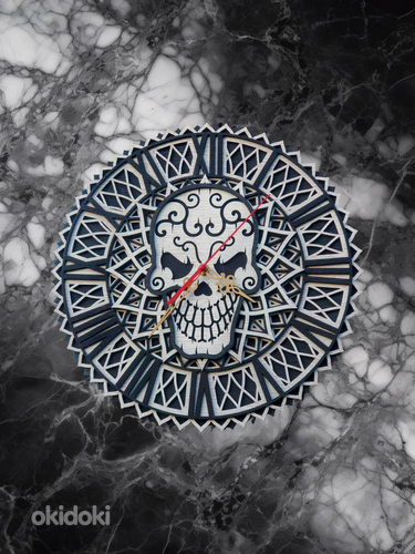 Unikaalne Eukalüptist Seinakell "Skull-Time"| 35cm (фото #1)