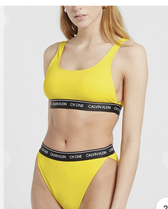Naiste kollane Calvin Klein ujumisriietus (2 foto / 2)