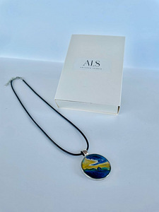 Käsitsi valmistatud medaljon, teostatud fluid art tehnikas. (3 foto / 7)