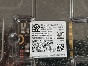 M.2 NVMe 256gb ssd ( 2230 ) (1 foto / 2)