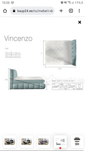 Voodi Vincenzo 160×200cm, must (4 foto / 4)
