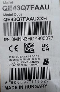 Uus televiisor Samsung QE43Q7FAAU (3 foto / 3)