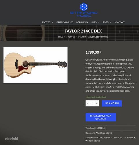 Akustiline kitarr Taylor 214CE Deluxe (foto #7)