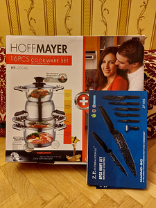 Набор кастрюль и сковородок hoffmayer + набор ножей
