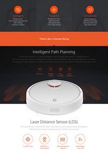 Robottolmuimeja Xiaomi Mi Smart Robot Vacuum, CE, Uus garant (4 foto / 10)