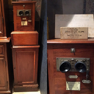 Le taxiphote wooden stereoscope, slides & stand 1908 a. (1 foto / 3)