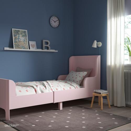 БУСУНГЕ раздвижная детская кровать, 80x200 см, светло-розовый (фото #4)
