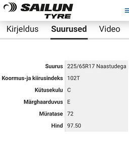 (UUED) 2TK - 225/65/R17 (Sailun ICEBLAZER WST3) (2 foto / 4)