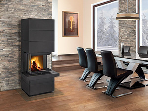 Kamin CARA CS N 03 metall, ülestõstetava uksega, Slim (3 foto / 4)