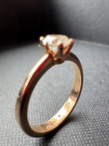 Sõrmus 585 looduslik teemant 0,42ct (2 foto / 4)