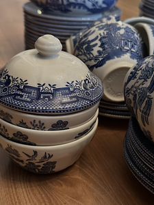 Churchill Set “Blue Willow” Vintage (5 foto / 8)