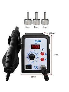 Паяльная станция с паяльным набором 858D фен (3 фото из 4)