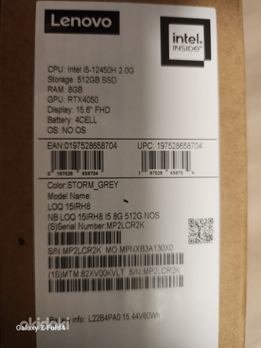Müüa mängude sülearvuti Lenovo LOQ 15IRH8 (foto #5)