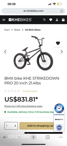 Uus BMX jalgratas KHE STRIKEDOWN PRO ratas (foto #2)