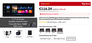 Carplay/Android Auto 11.3" ekraan kahe kaameraga (9 foto / 10)