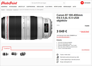 Canon EF 100-400mm f/4.5-5.6L IS II USM objektiiv (uus) (10 foto / 10)