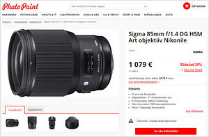 Sigma 85mm f/1.4 DG HSM Art objektiiv (Nikon F) objektiiv (10 foto / 10)