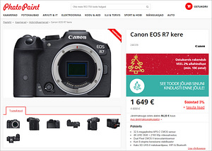 Canon EOS R7 (body) hübriidkaamera (10 foto / 10)
