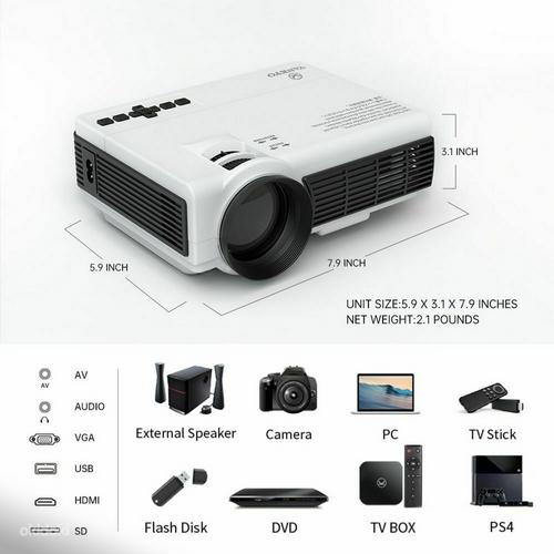 Vanyo LEISURE 3w мини проектор led wifi до 170 '' HDMI (фото #3)