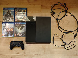PlayStation 4 (PS4) 500GB (V8.52) + 4 mängu (1 foto / 2)