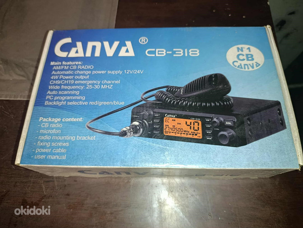 UUS Canva CB-318 CB-raadio 4W AM/FM (12/24V)