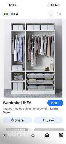 Ikea lükandustega kasutatud riidekapp/ garderoobikapp