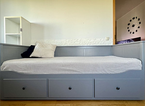 HEMNES каркас дивана-кровати с 3 ящиками, серый, (1 фото из 3)