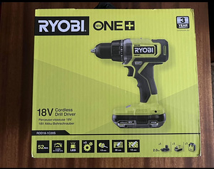 RYOBI ONE+ RDD18-1C20S, 2 AH, новая (1 фото из 3)