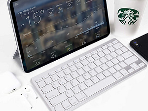 UUS!!! Bluetooth juhtmevaba SLIM klaviatuur, VALGE (2 foto / 10)