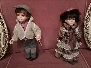 2 kena vintage portselanist nukku kõrgus 40 cm (1 foto / 4)